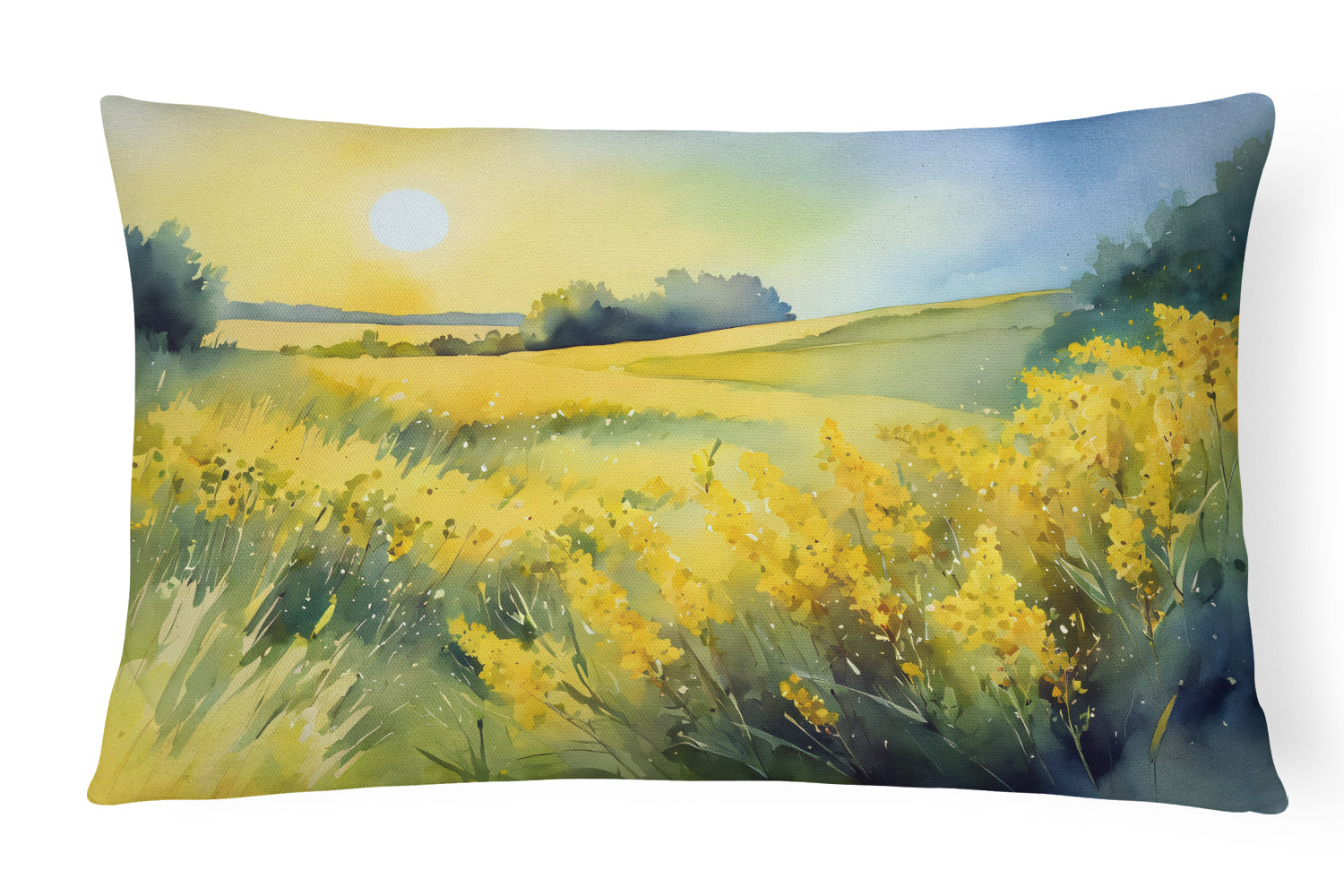 Buy this Nebraska Goldenrod in Watercolor Throw Pillow