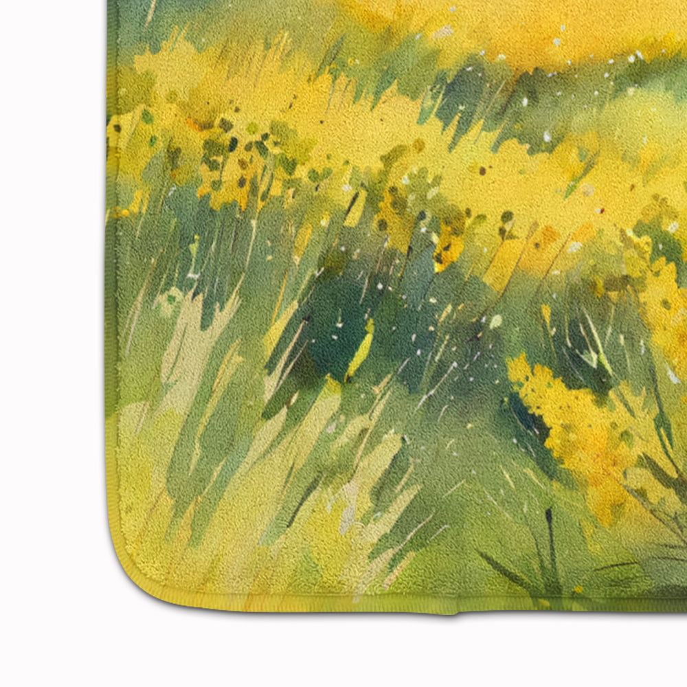 Nebraska Goldenrod in Watercolor Memory Foam Kitchen Mat