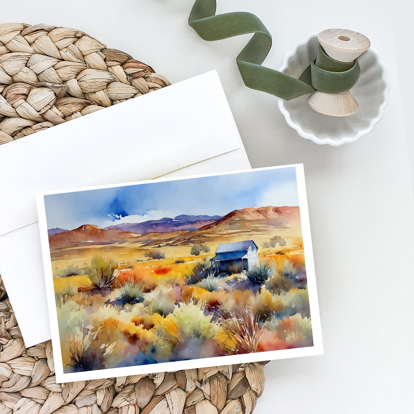 Nevada Sagebrush in Watercolor Greeting Cards Pack of 8