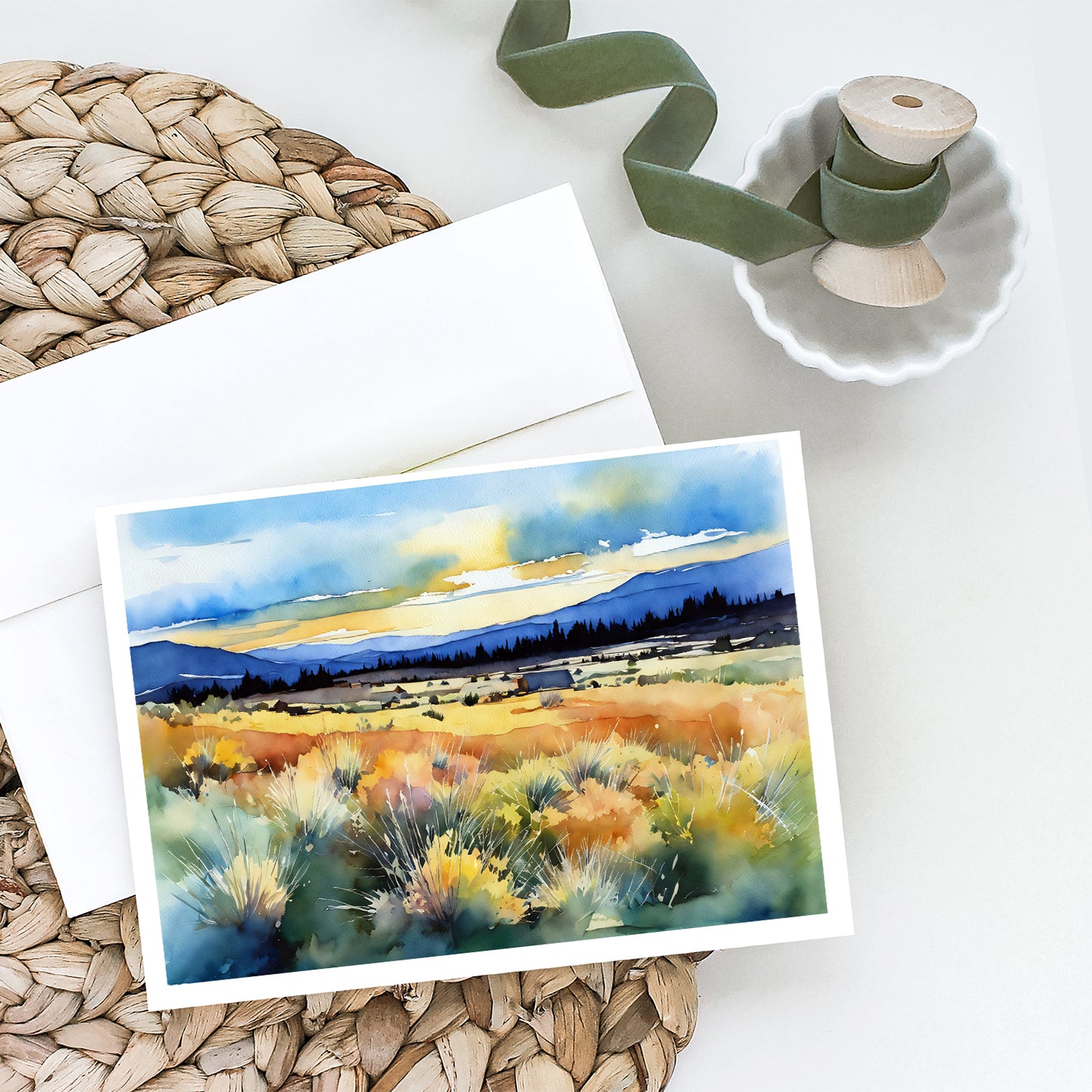 Nevada Sagebrush in Watercolor Greeting Cards Pack of 8