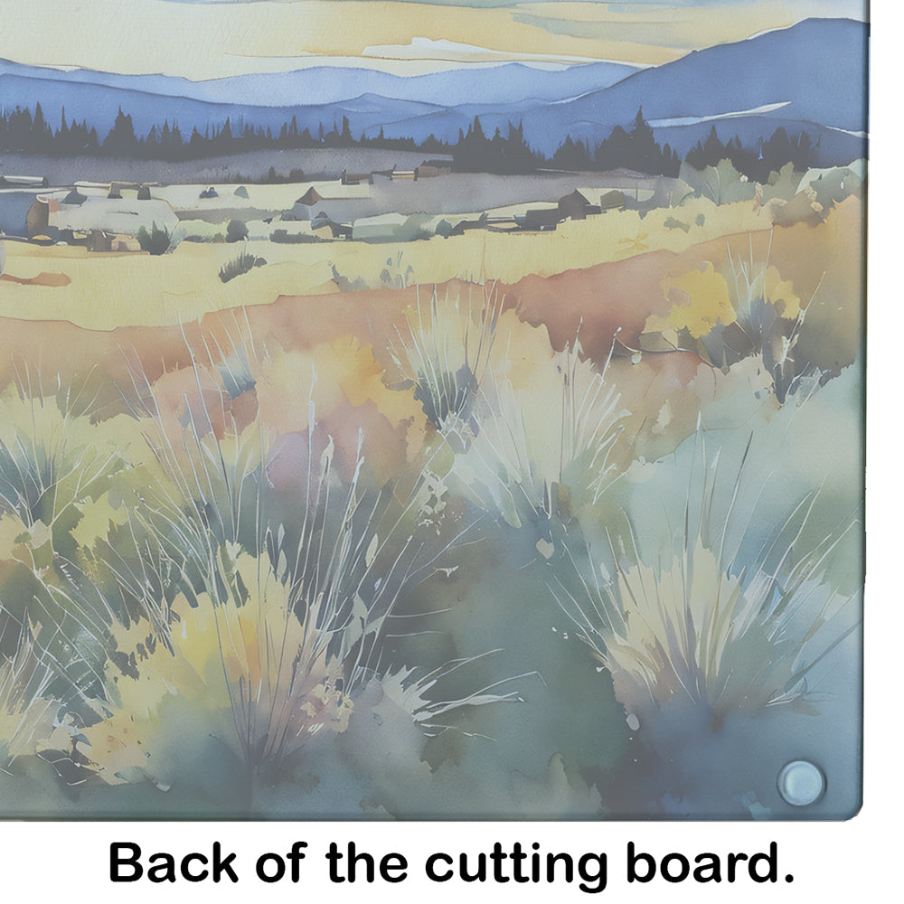 Nevada Sagebrush in Watercolor Glass Cutting Board