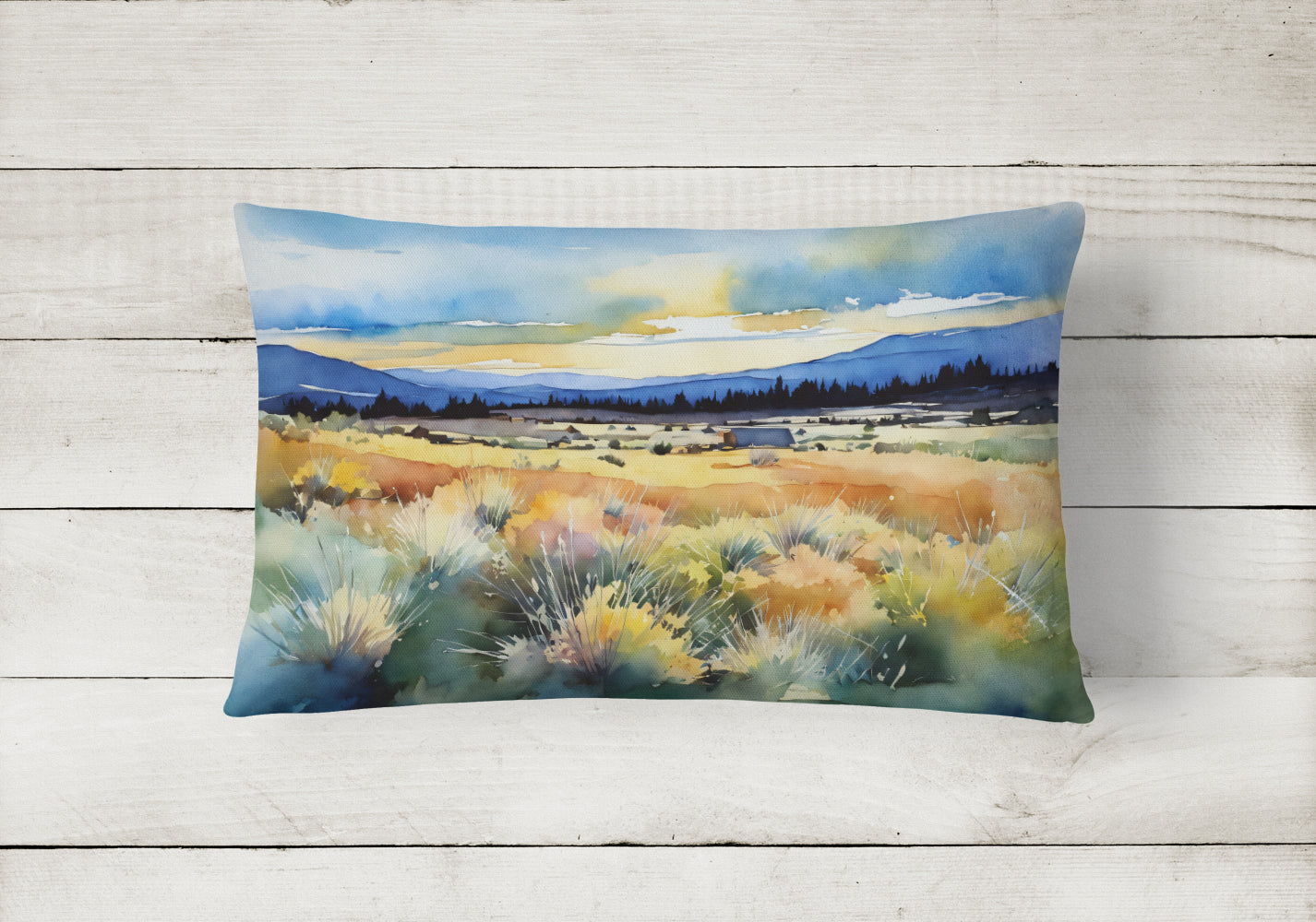 Nevada Sagebrush in Watercolor Throw Pillow