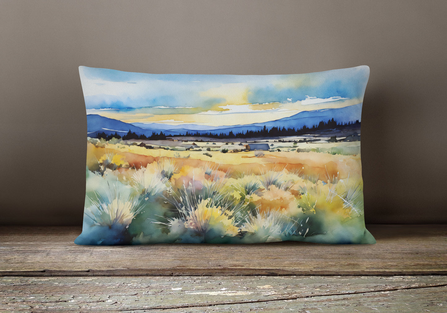 Nevada Sagebrush in Watercolor Throw Pillow