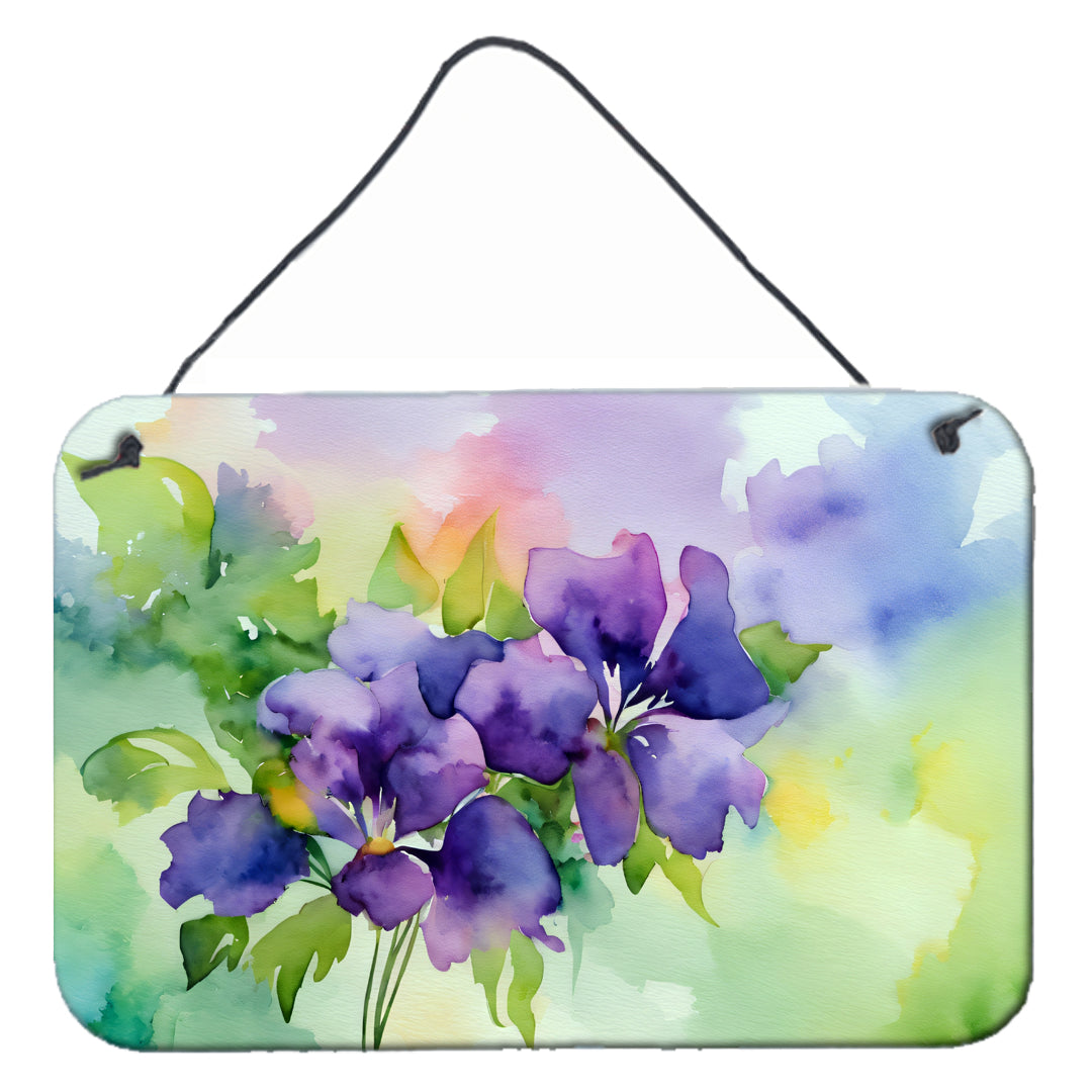 Buy this New Jersey Violet in Watercolor Wall or Door Hanging Prints