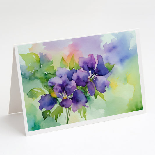 Buy this New Jersey Violet in Watercolor Greeting Cards Pack of 8