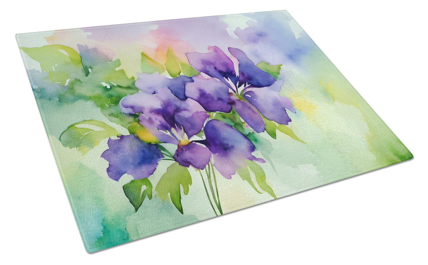 Buy this New Jersey Violet in Watercolor Glass Cutting Board