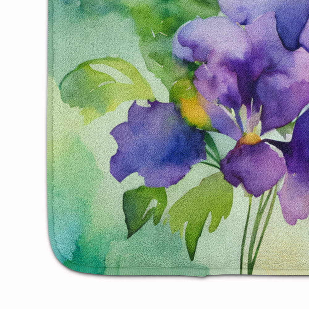 New Jersey Violet in Watercolor Memory Foam Kitchen Mat