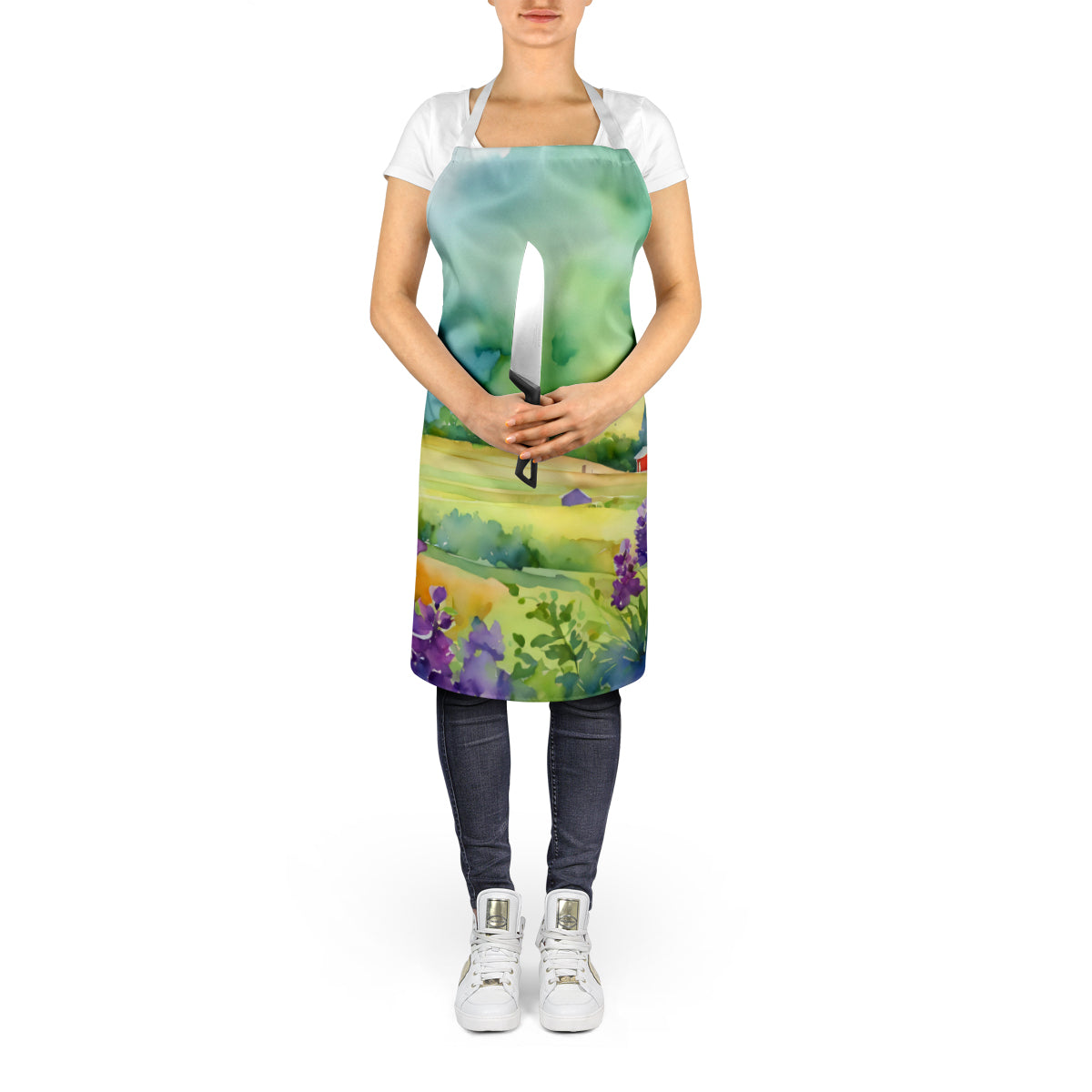 New Jersey Violet in Watercolor Apron