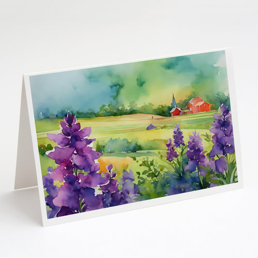 Buy this New Jersey Violet in Watercolor Greeting Cards Pack of 8