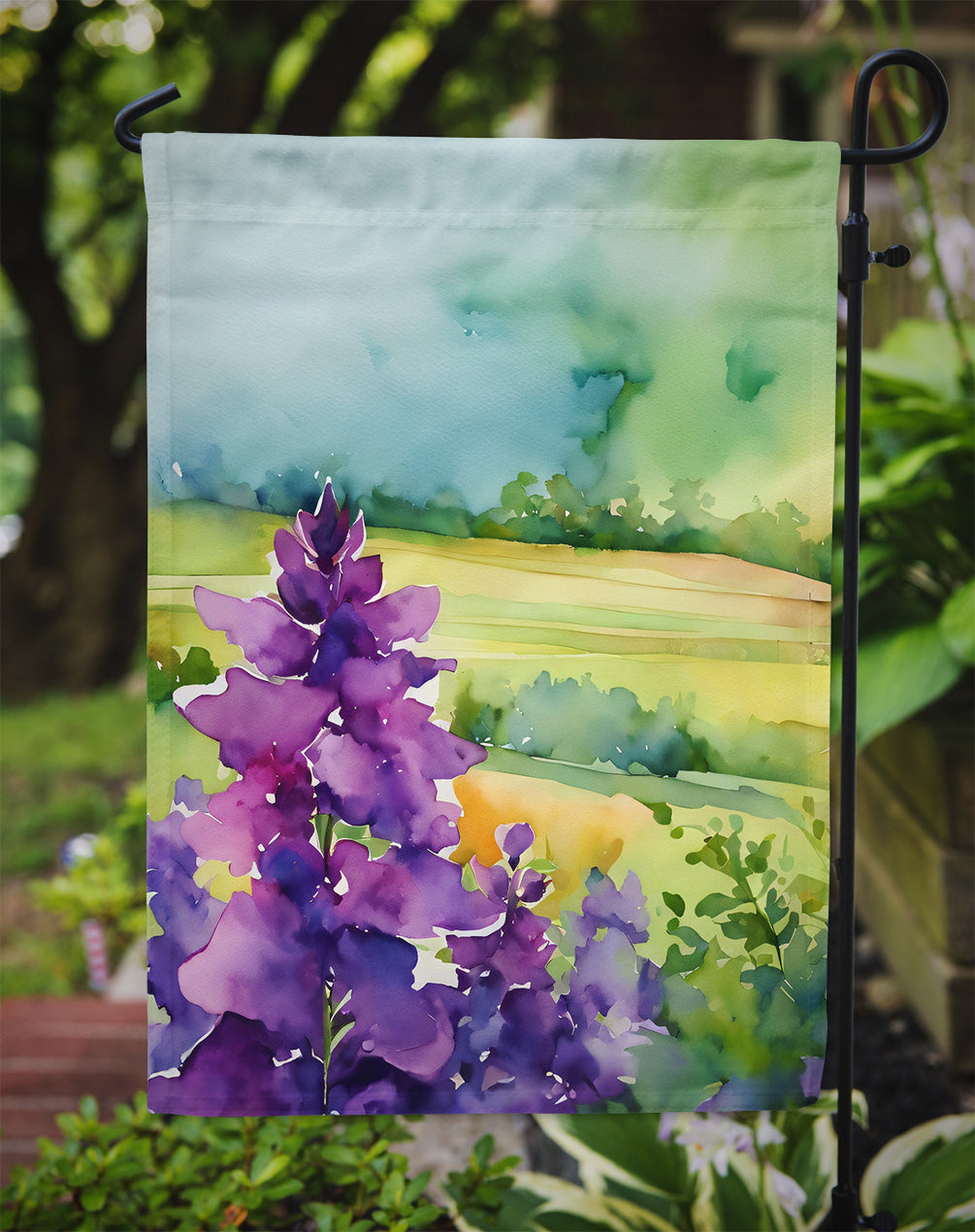 New Jersey Violet in Watercolor Garden Flag