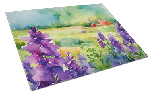 Buy this New Jersey Violet in Watercolor Glass Cutting Board