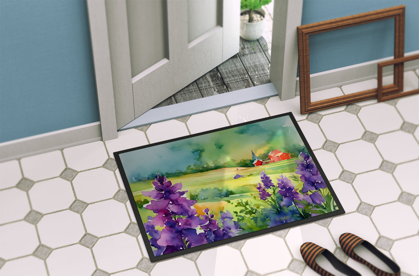 New Jersey Violet in Watercolor Doormat