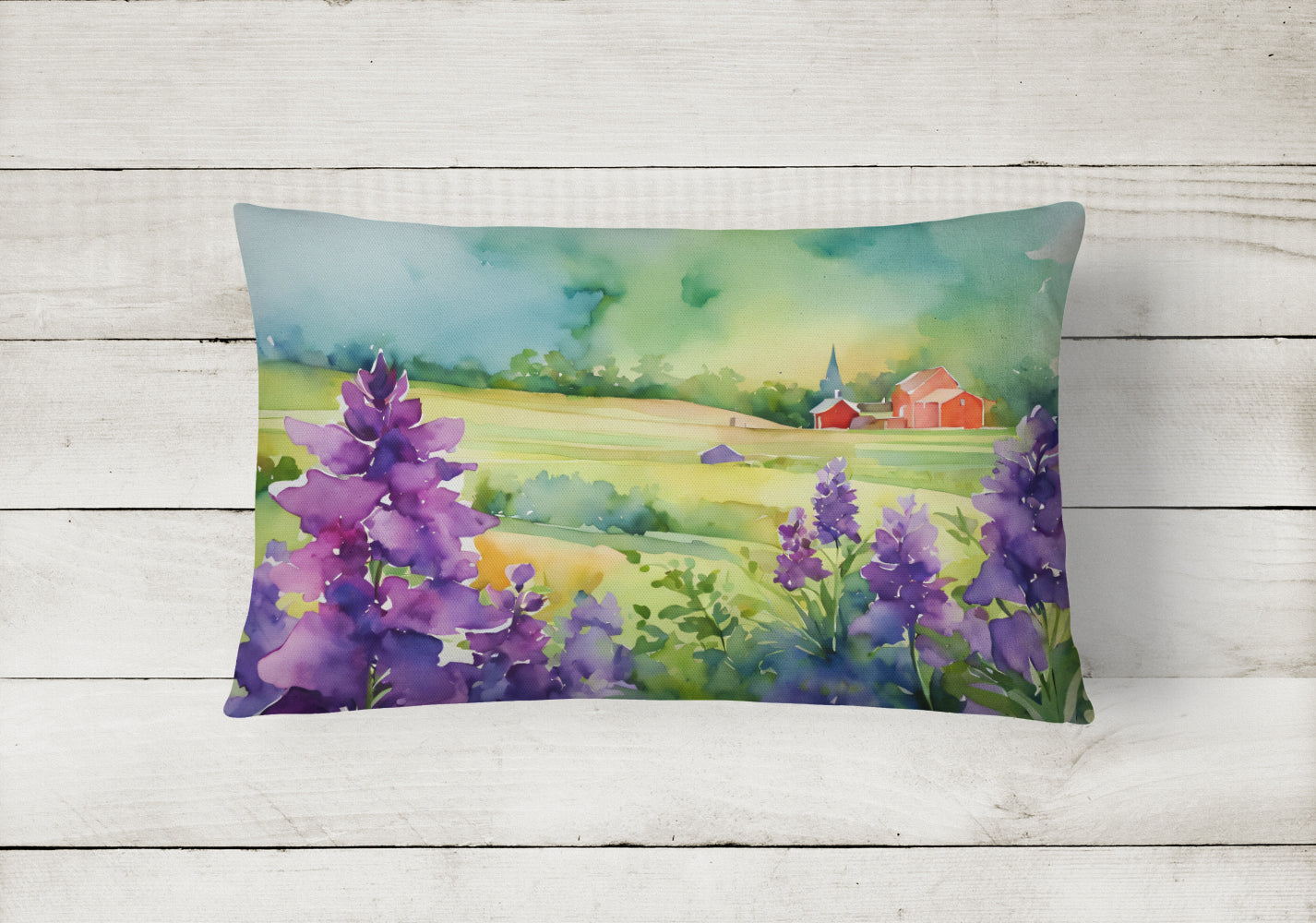 New Jersey Violet in Watercolor Throw Pillow