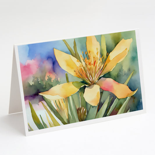 Buy this New Mexico Yucca Flower in Watercolor Greeting Cards Pack of 8