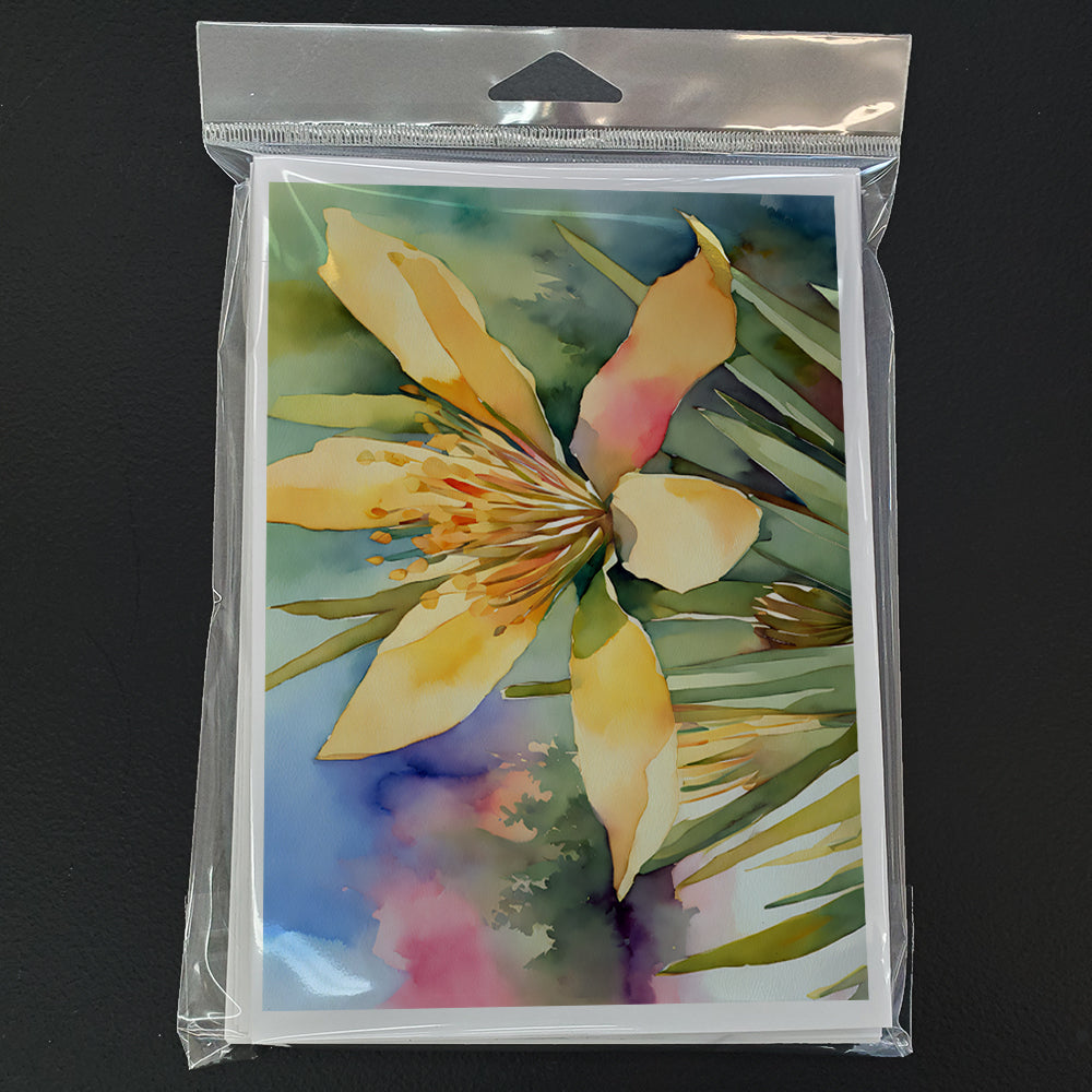 New Mexico Yucca Flower in Watercolor Greeting Cards Pack of 8