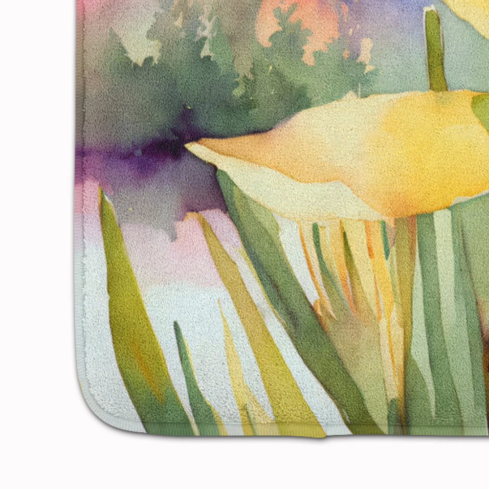 New Mexico Yucca Flower in Watercolor Memory Foam Kitchen Mat