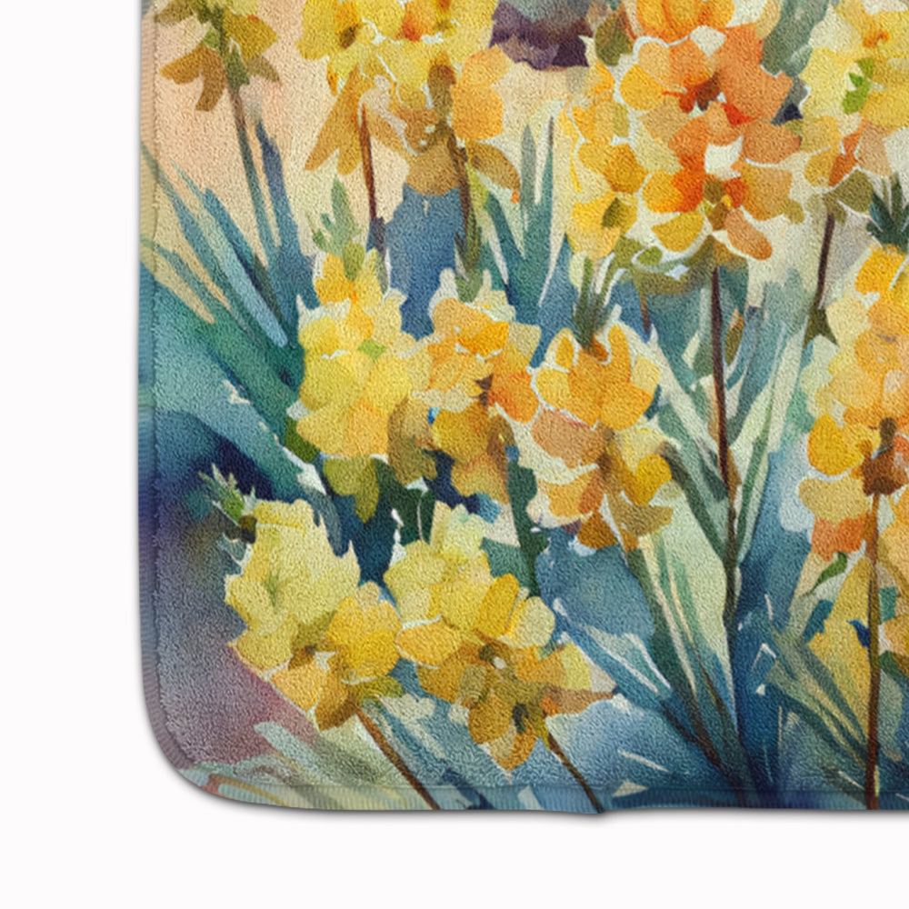 New Mexico Yucca Flower in Watercolor Memory Foam Kitchen Mat