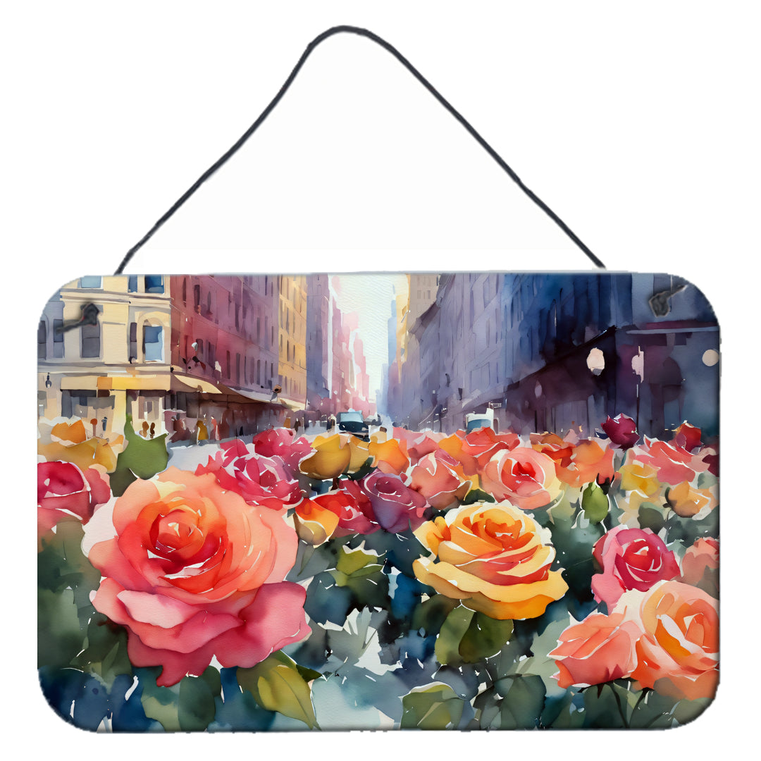 Buy this New York Roses in Watercolor Wall or Door Hanging Prints