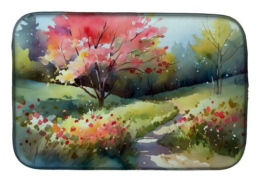 Buy this North Carolina Dogwoods in Watercolor Dish Drying Mat