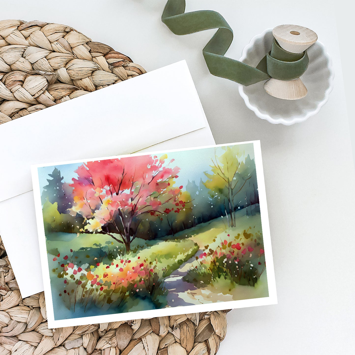 North Carolina Dogwoods in Watercolor Greeting Cards Pack of 8