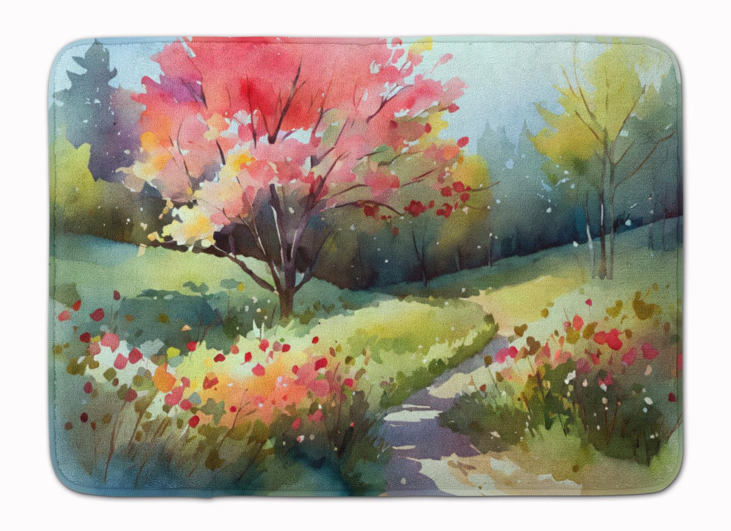 Buy this North Carolina Dogwoods in Watercolor Memory Foam Kitchen Mat