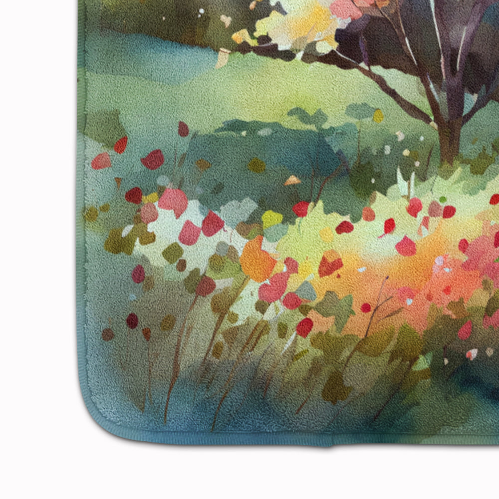 North Carolina Dogwoods in Watercolor Memory Foam Kitchen Mat