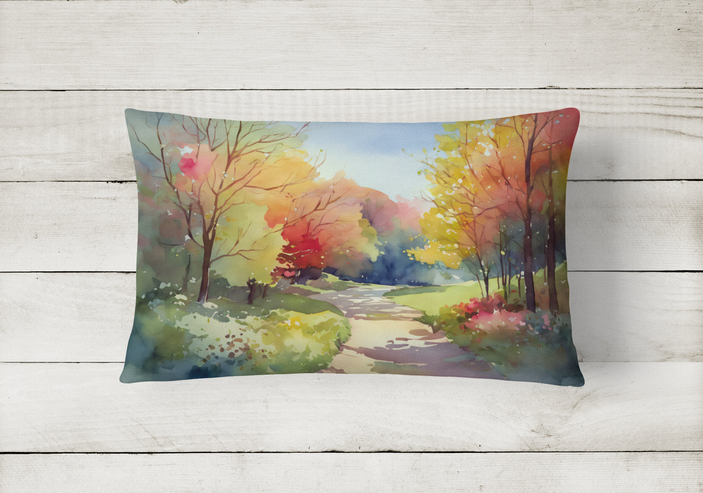 North Carolina Dogwoods in Watercolor Throw Pillow