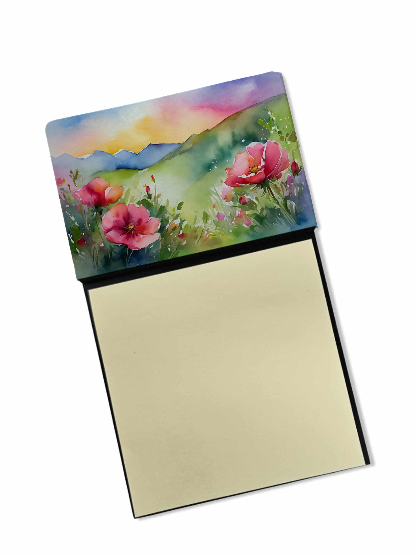 Buy this North Dakota Wild Prairie Roses in Watercolor Sticky Note Holder