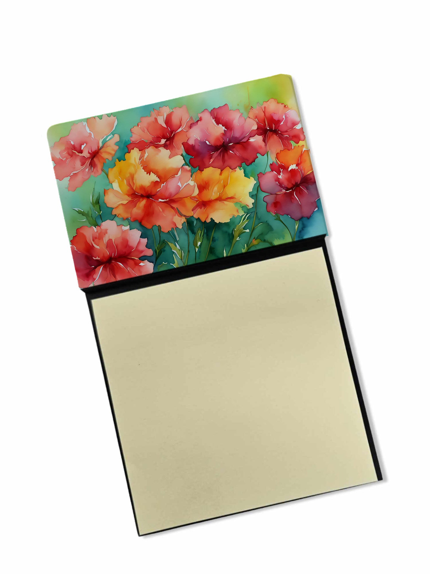 Buy this Ohio Scarlet Carnations in Watercolor Sticky Note Holder