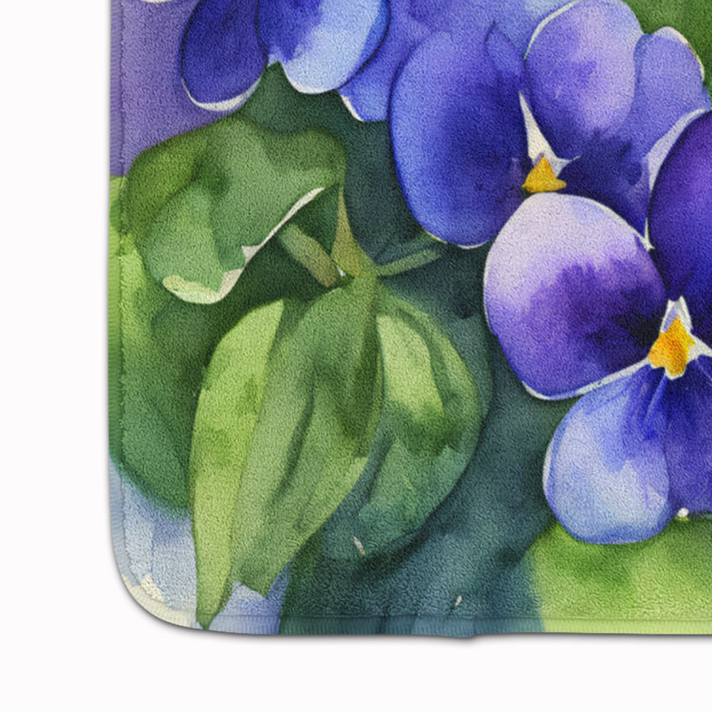 Rhode Island Violets in Watercolor Memory Foam Kitchen Mat