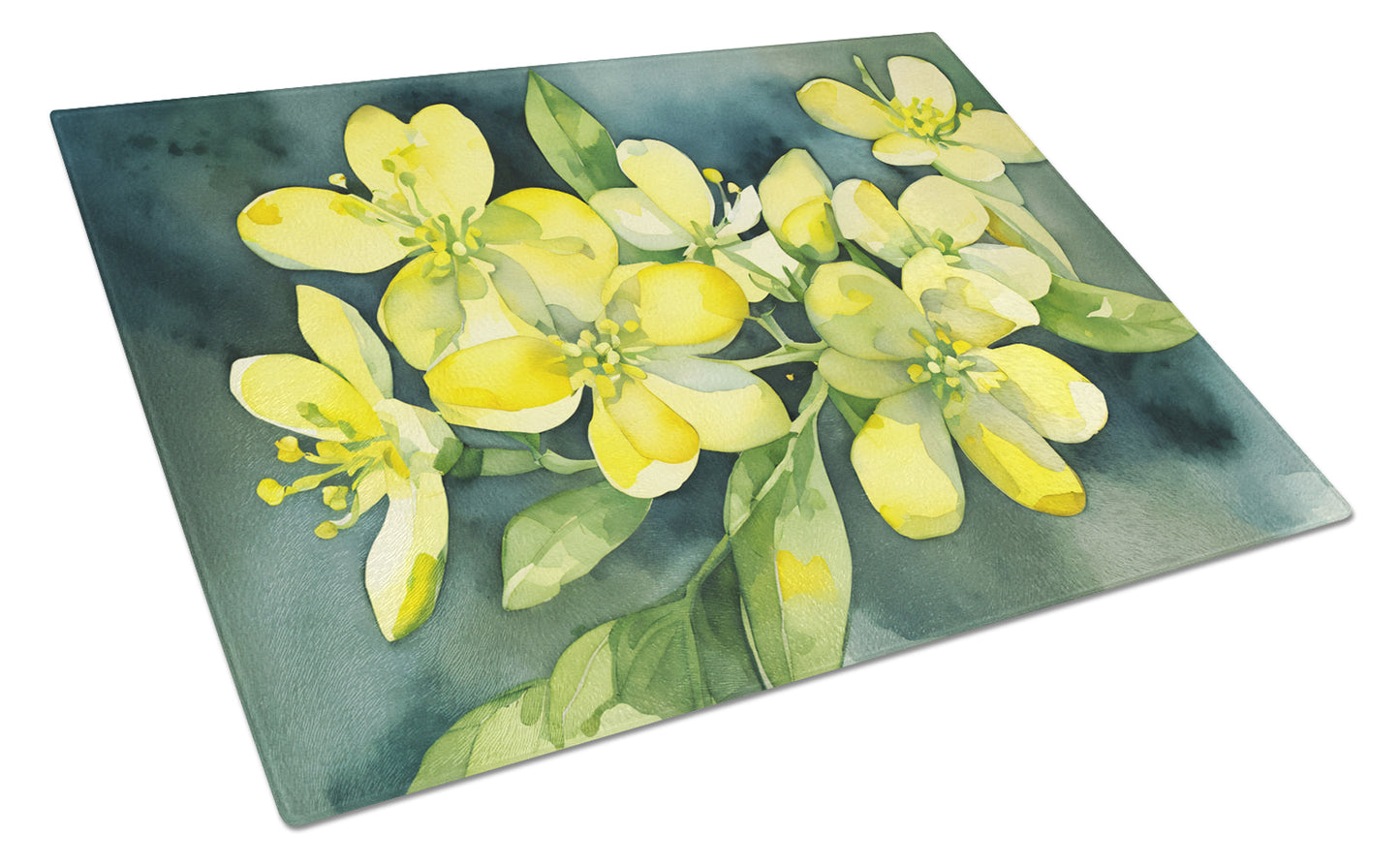 Buy this South Carolina Yellow Jessamine in Watercolor Glass Cutting Board