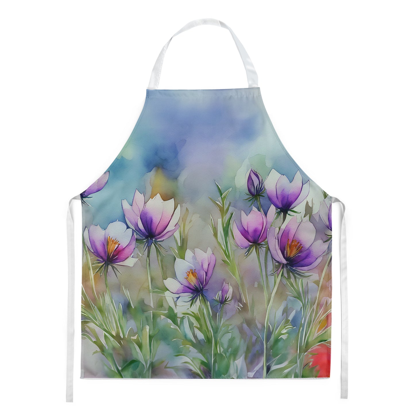 Buy this South Dakota Pasque Flowers in Watercolor Apron