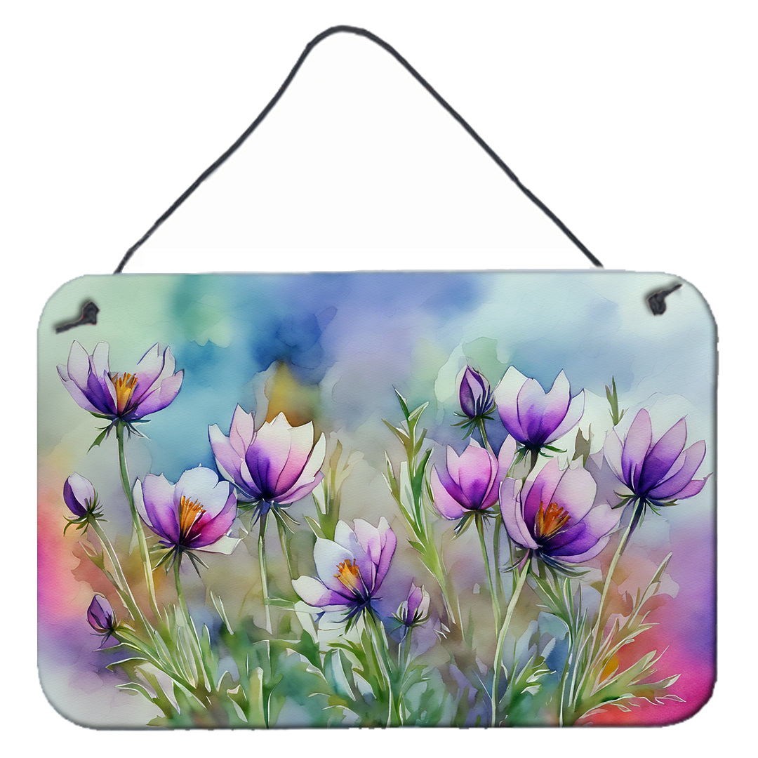 Buy this South Dakota Pasque Flowers in Watercolor Wall or Door Hanging Prints