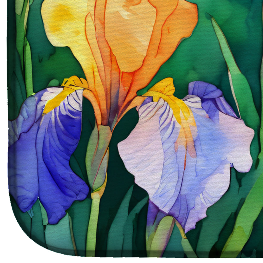 Tennessee Iris in Watercolor Dish Drying Mat