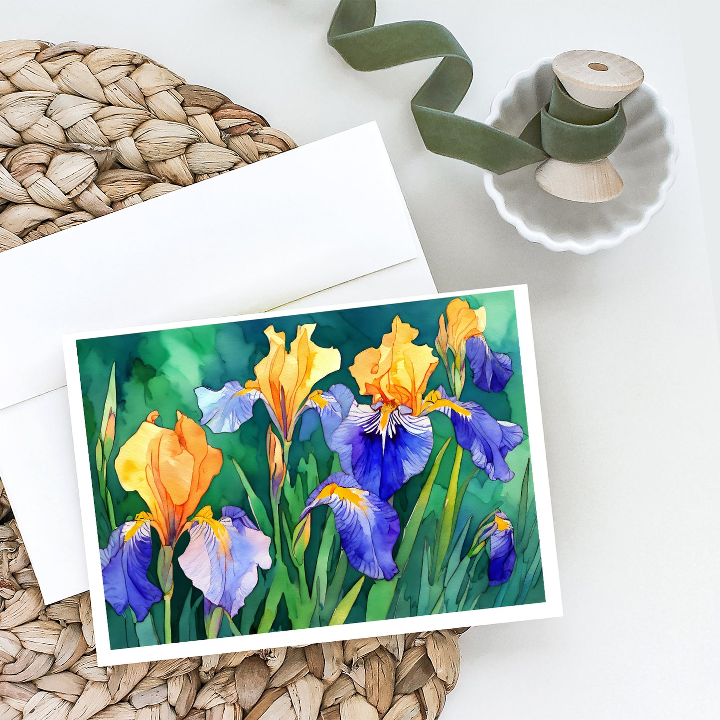 Tennessee Iris in Watercolor Greeting Cards Pack of 8