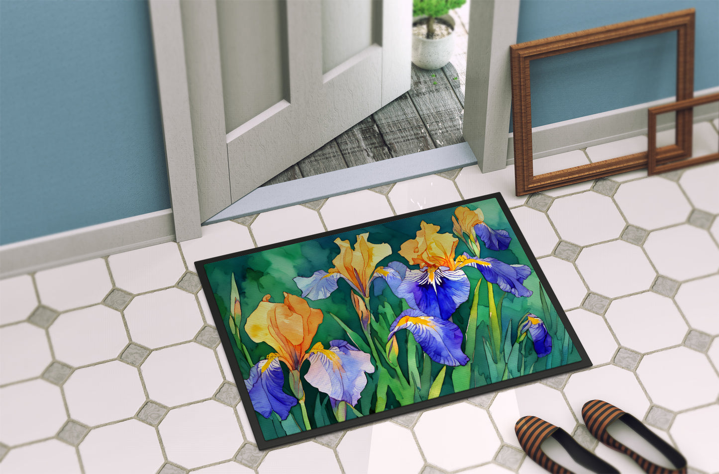 Tennessee Iris in Watercolor Doormat