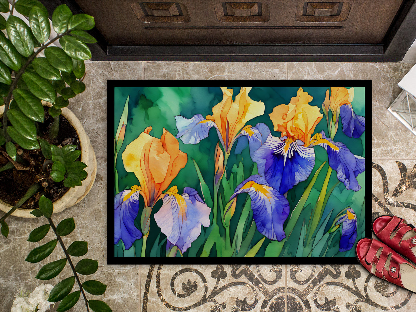 Tennessee Iris in Watercolor Doormat