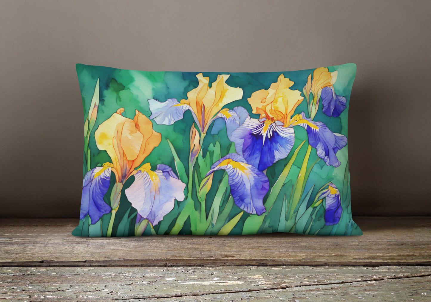 Tennessee Iris in Watercolor Throw Pillow