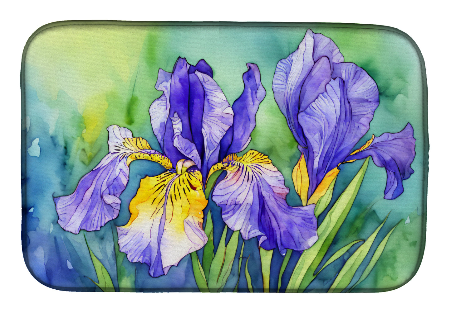 Buy this Tennessee Iris in Watercolor Dish Drying Mat