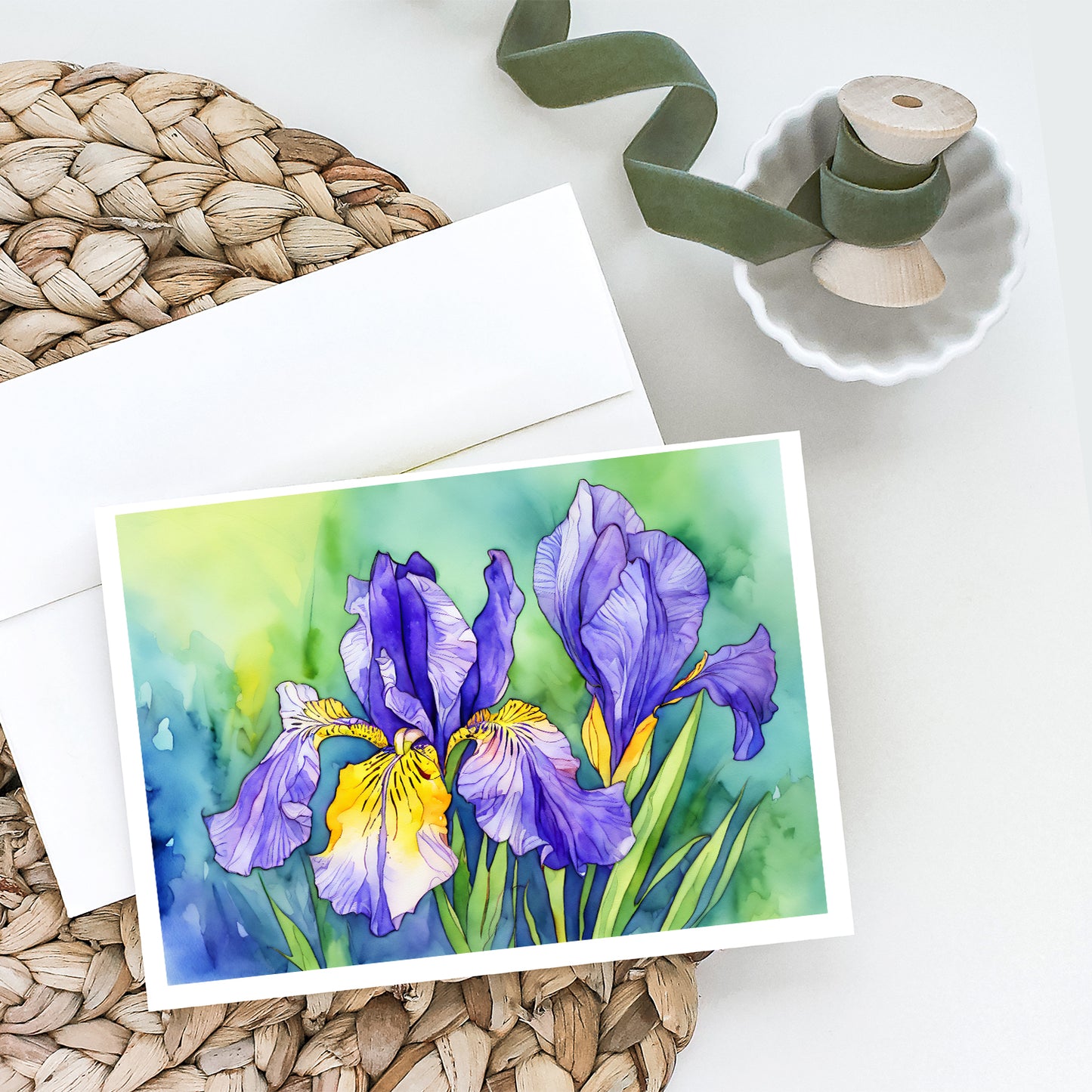 Tennessee Iris in Watercolor Greeting Cards Pack of 8