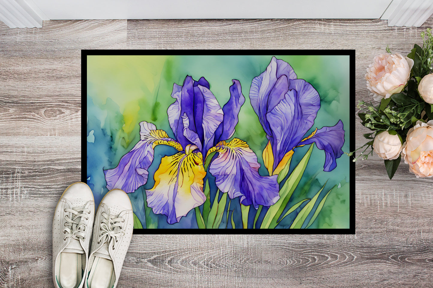 Tennessee Iris in Watercolor Doormat