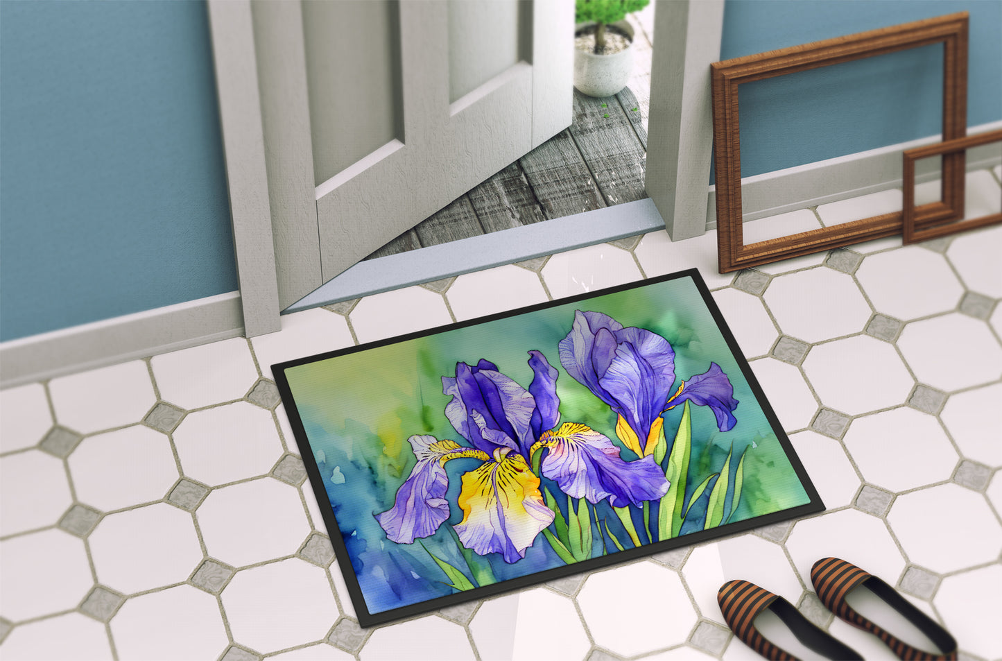 Tennessee Iris in Watercolor Doormat