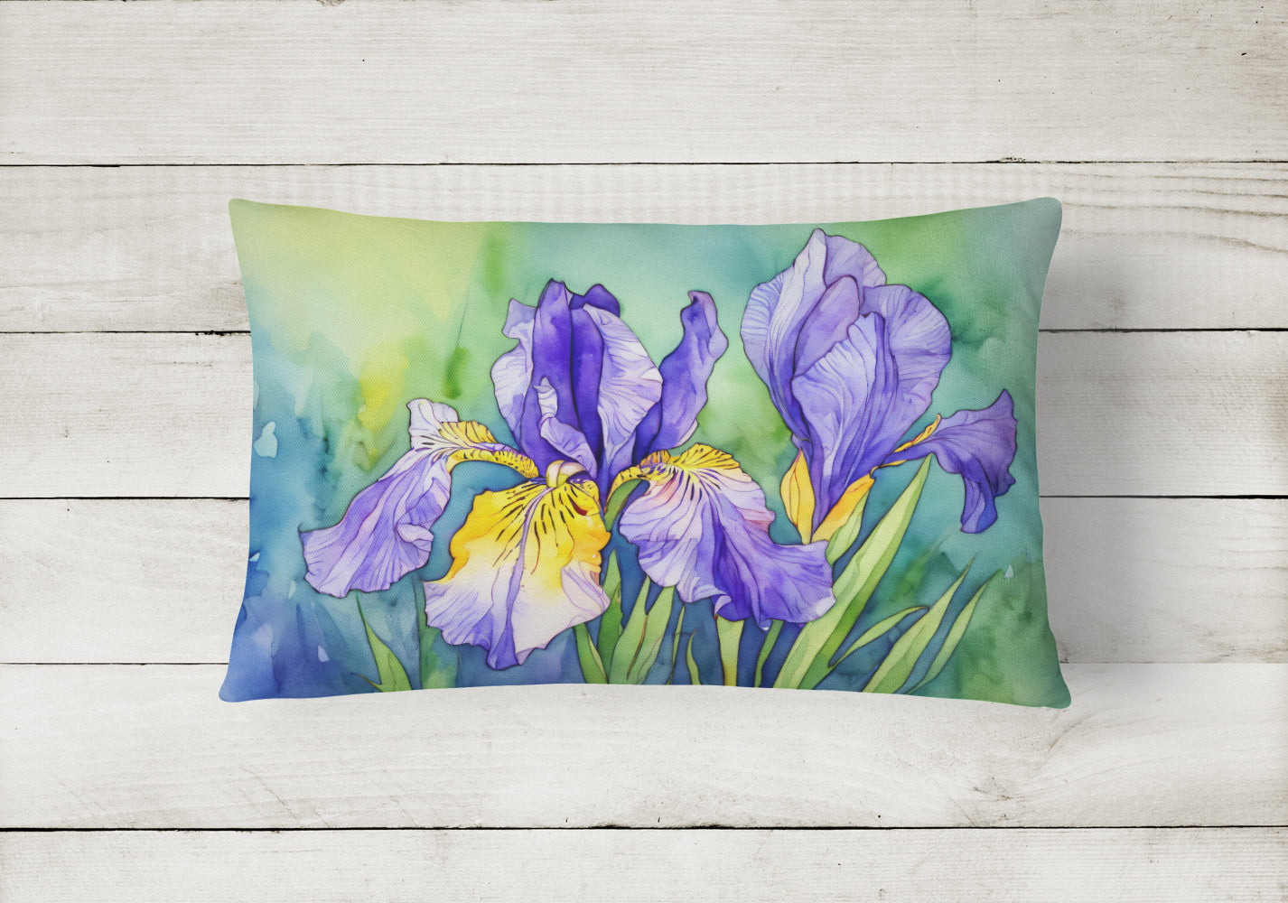 Tennessee Iris in Watercolor Throw Pillow