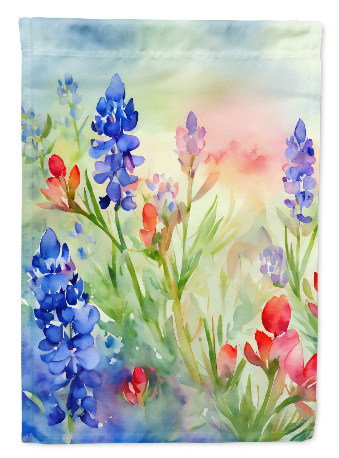 Buy this Texas Bluebonnets in Watercolor House Flag