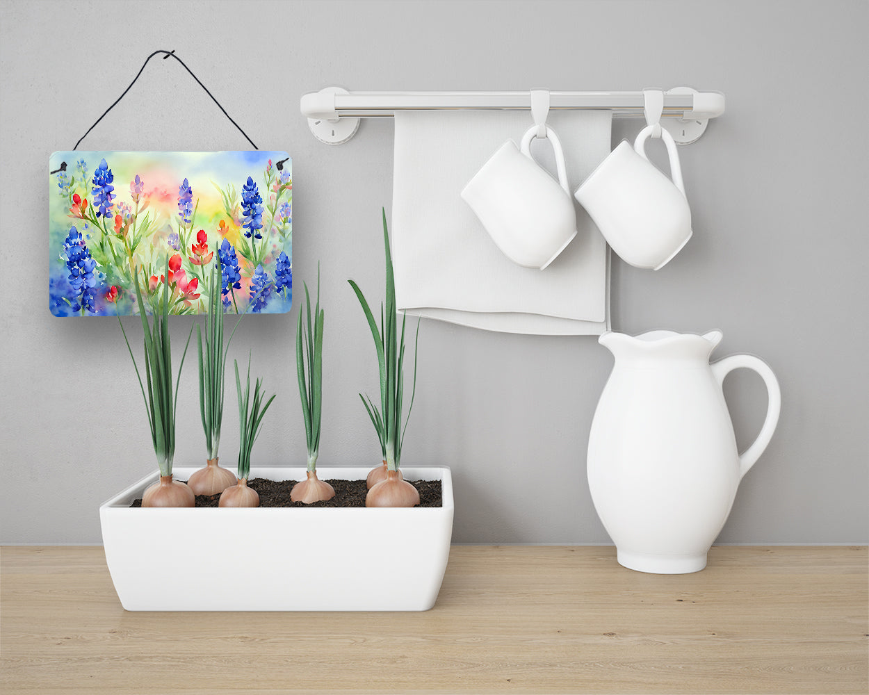 Texas Bluebonnets in Watercolor Wall or Door Hanging Prints