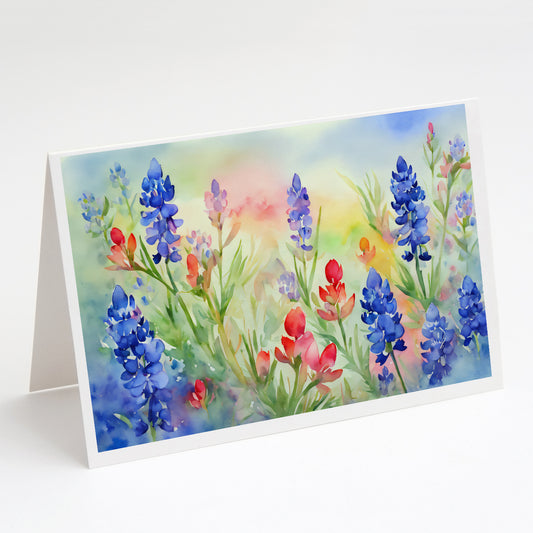 Buy this Texas Bluebonnets in Watercolor Greeting Cards Pack of 8