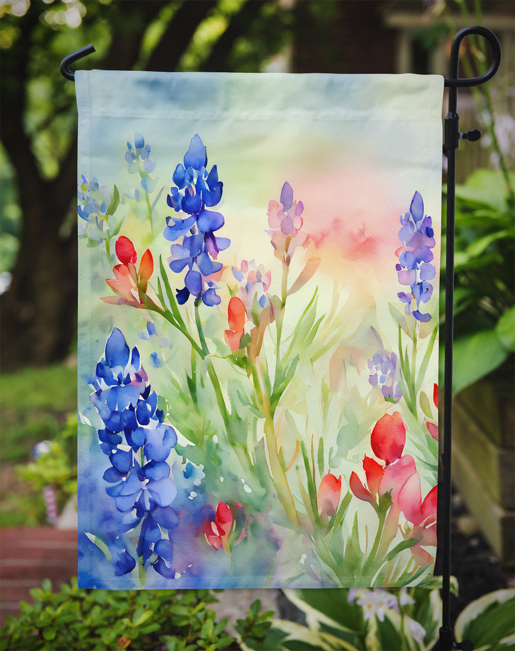 Texas Bluebonnets in Watercolor Garden Flag