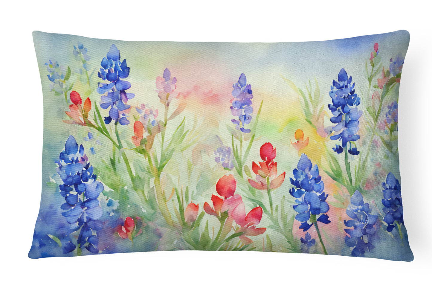 Buy this Texas Bluebonnets in Watercolor Throw Pillow