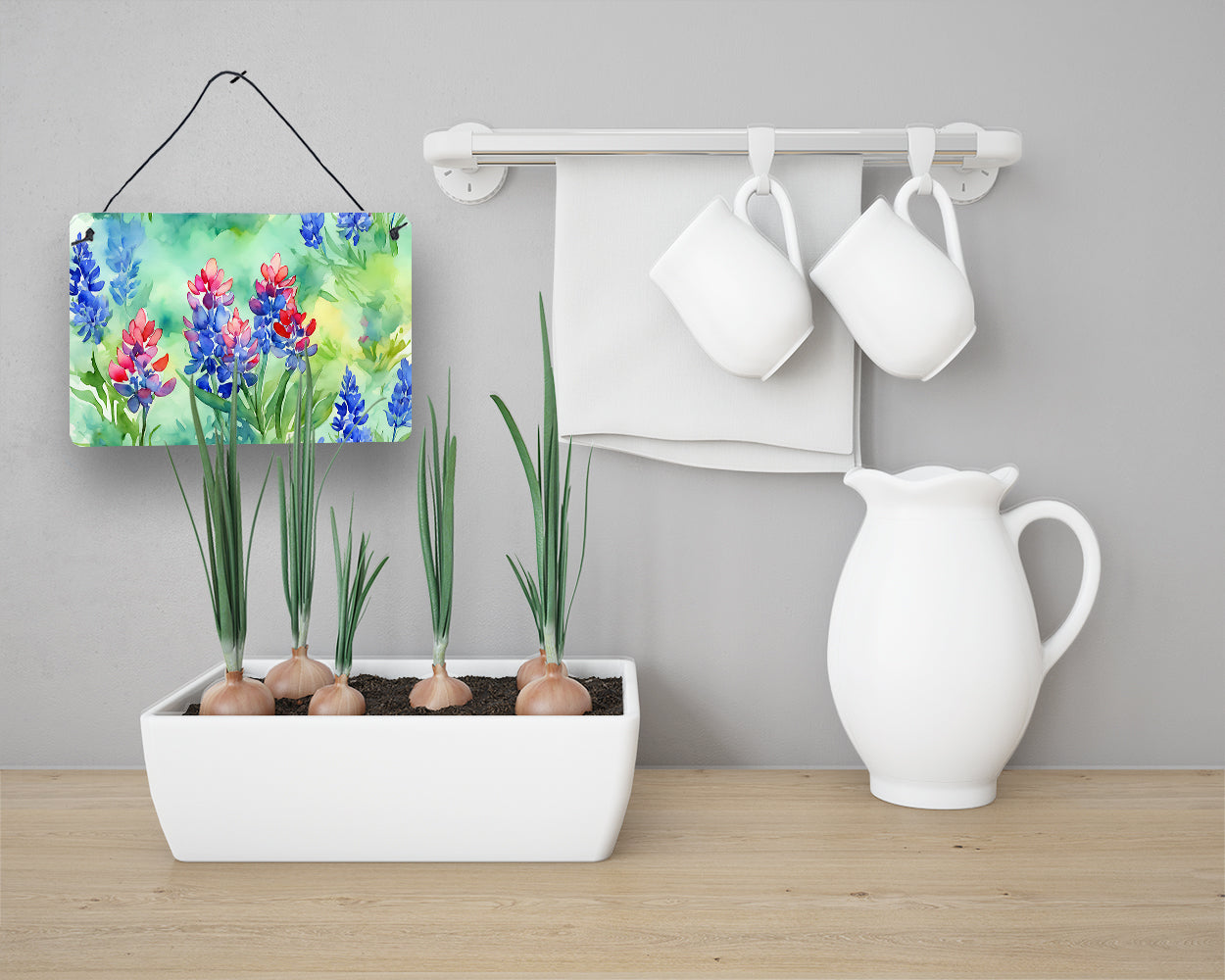 Texas Bluebonnets in Watercolor Wall or Door Hanging Prints