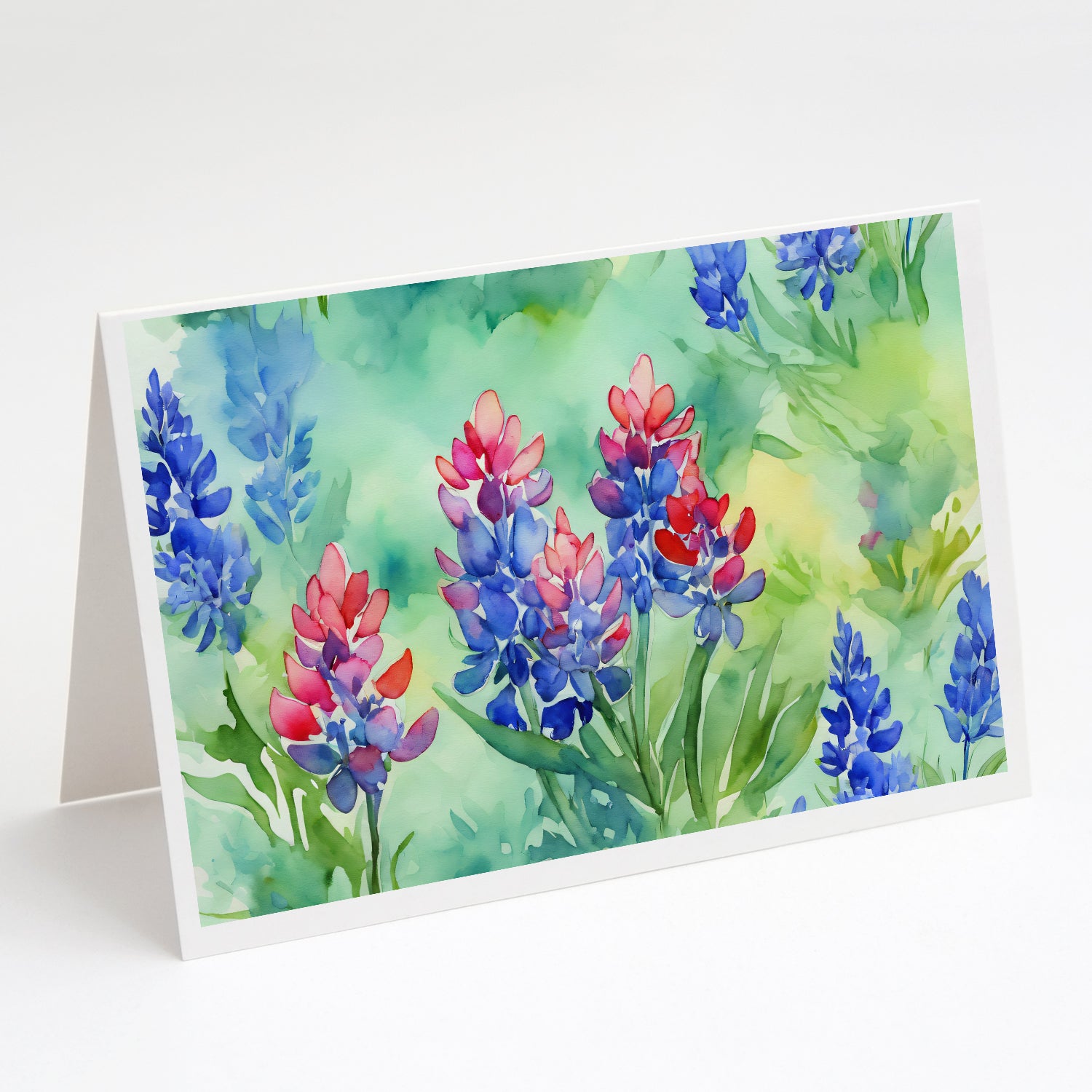 Buy this Texas Bluebonnets in Watercolor Greeting Cards Pack of 8